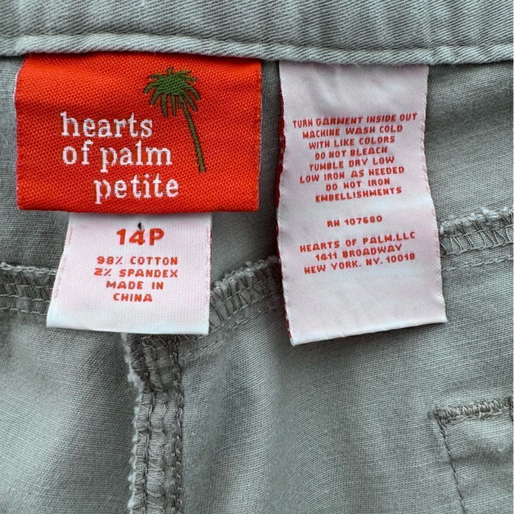Hearts of Palm Tan Cream Capris Elastic Waist Cotton Pants SZ 14P - Picture 14 of 15